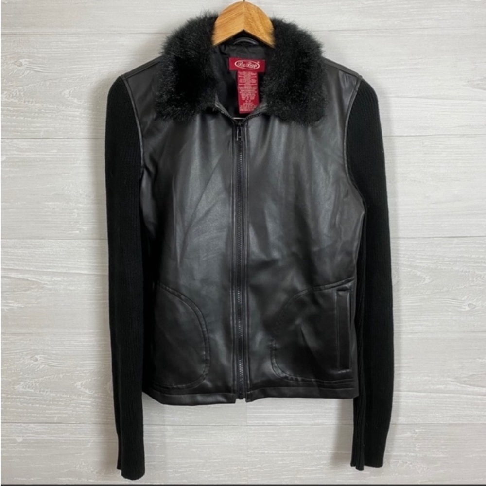 BeBop vintage faux fur collar black jacket